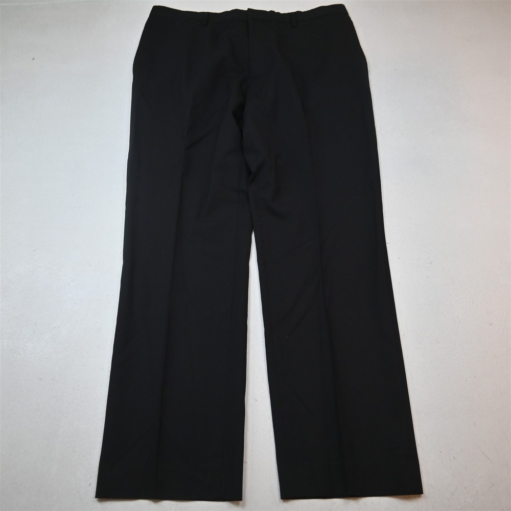 Banana Republic 35x32 Black 100% Wool 762497 Classic Fit Flat Front Dress Pants